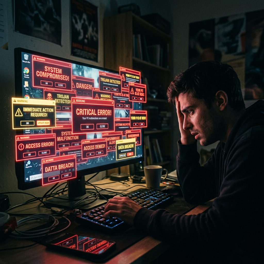 Malicious popups on free streaming sites